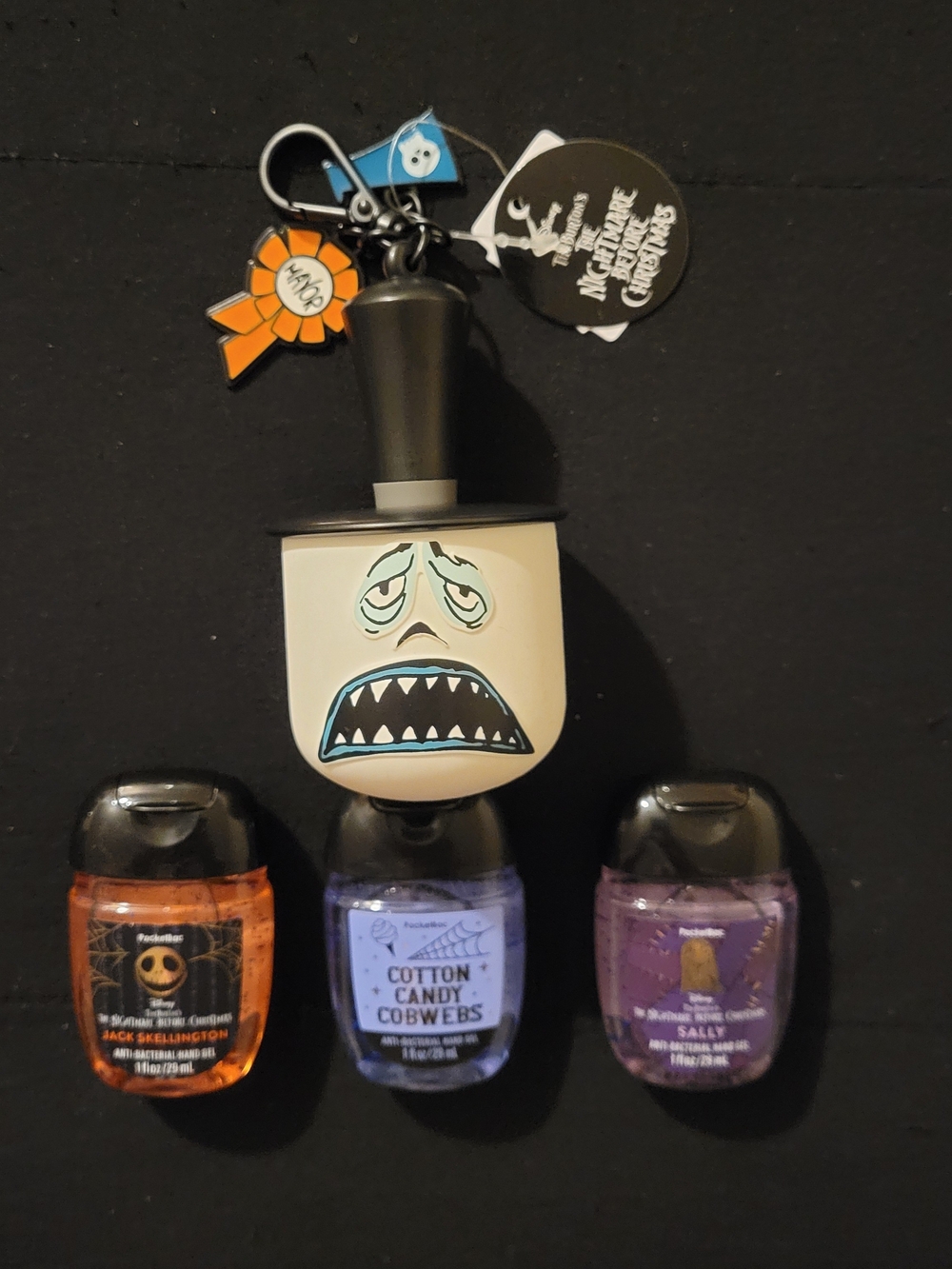 Bath&Body Works Nightmare Before Christmas Mayor PocketBac Holder & 3 Sanitizers